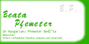 beata pfemeter business card